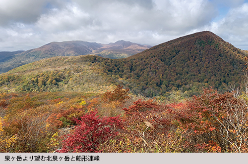 泉ヶ岳より望む北泉ヶ岳と船形連峰